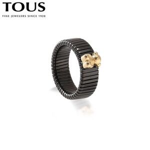 TOUS Men's Black and Gold Ring